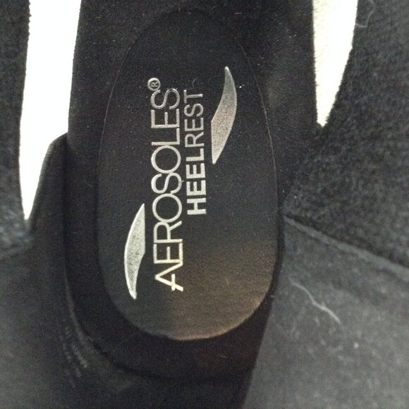 NWOT AEROSOLES Heelrest 11Black Perforated leather Sandals, cute, professional - Picture 7 of 7